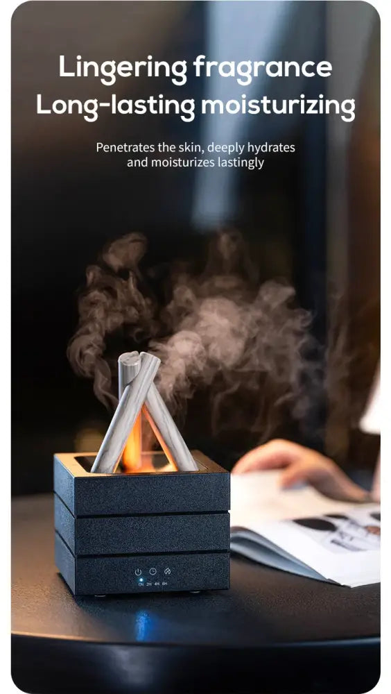 Simulated Flame Bonfire Aroma Diffuser Ultrasonic Cool Mist Humidifier