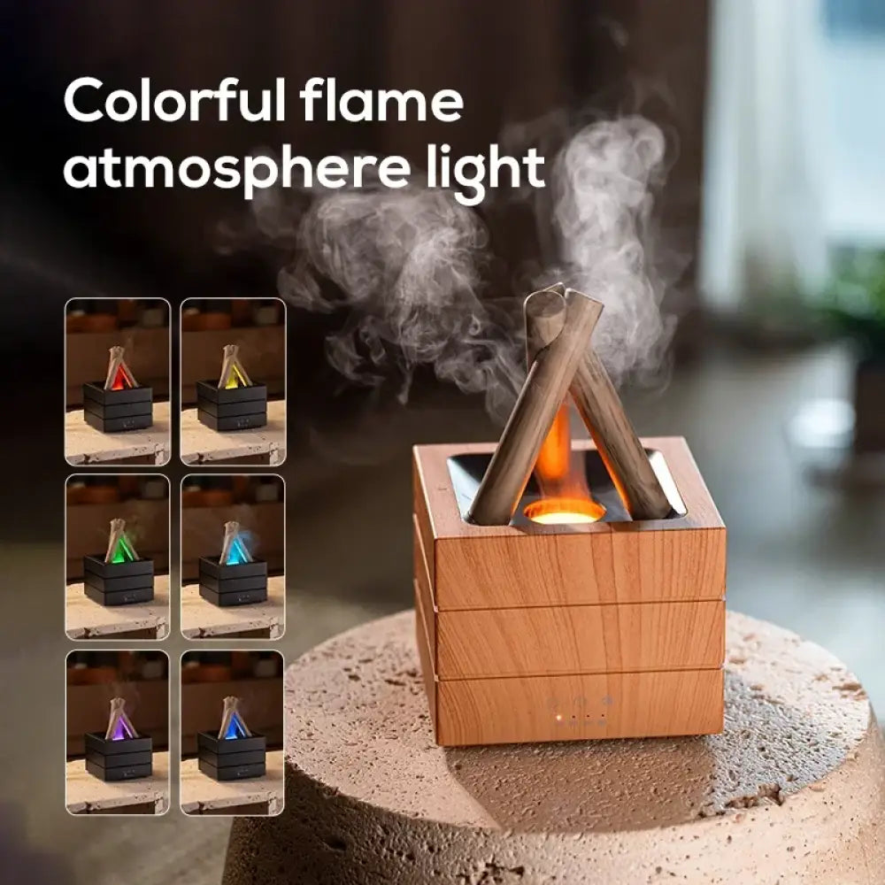 Simulated Flame Bonfire Aroma Diffuser Ultrasonic Cool Mist Humidifier