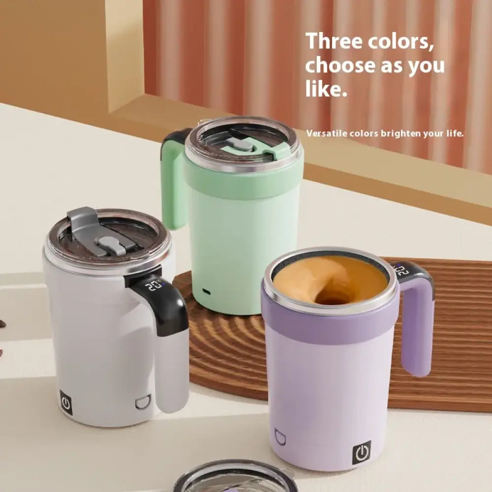 Smart Magnetic Auto Stirring Cup – Portable Temp Measure, USB Charging