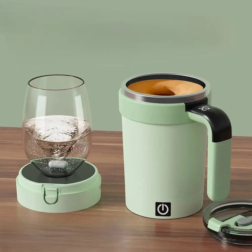 Smart Magnetic Auto Stirring Cup – Portable Temp Measure, USB Charging