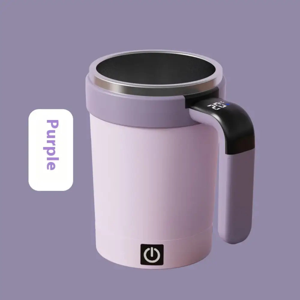 Smart Magnetic Auto Stirring Cup – Portable Temp Measure, USB Charging