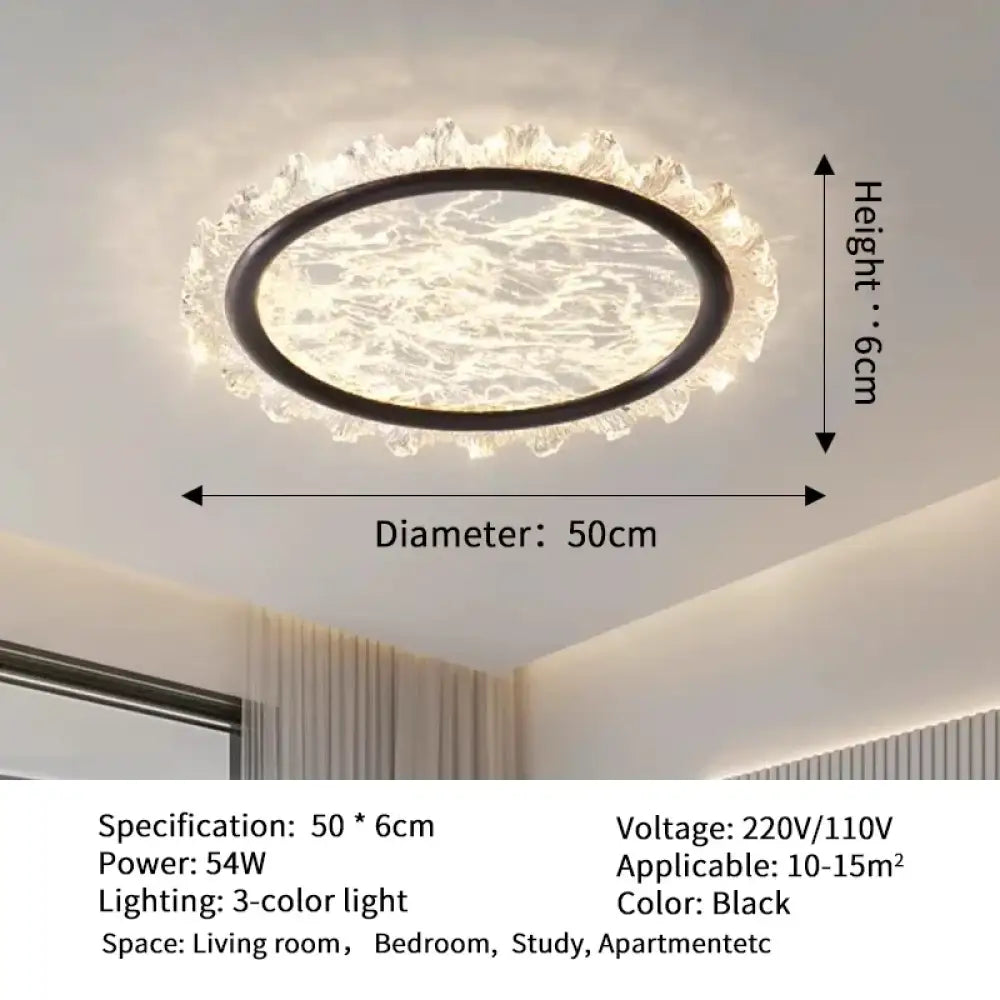 Smart Modern Cloud Crystal LED Ceiling Light 3-Color Dimmable WiFi Fixture