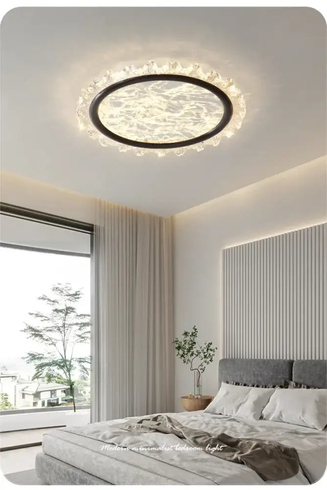 Smart Modern Cloud Crystal LED Ceiling Light 3-Color Dimmable WiFi Fixture
