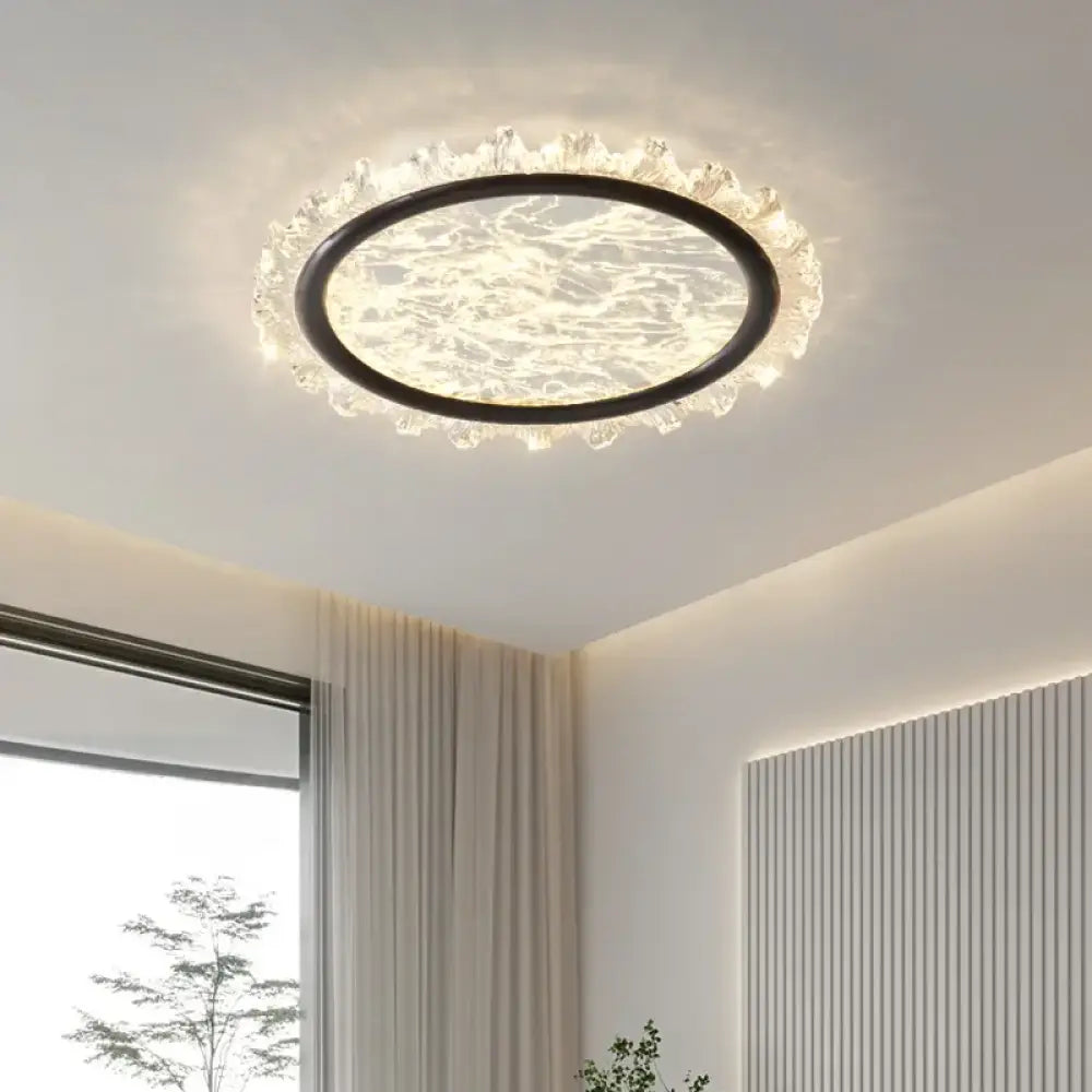 Smart Modern Cloud Crystal LED Ceiling Light 3-Color Dimmable WiFi Fixture