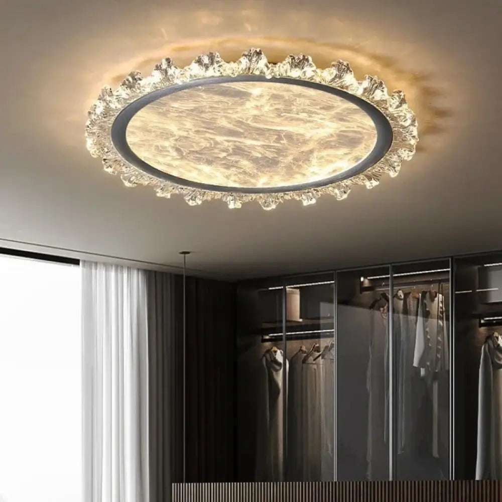 Smart Modern Cloud Crystal LED Ceiling Light 3-Color Dimmable WiFi Fixture