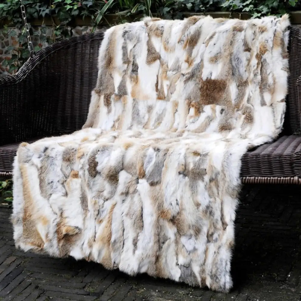 Snow Queen Rabbit Fur Throw Luxury Blanket