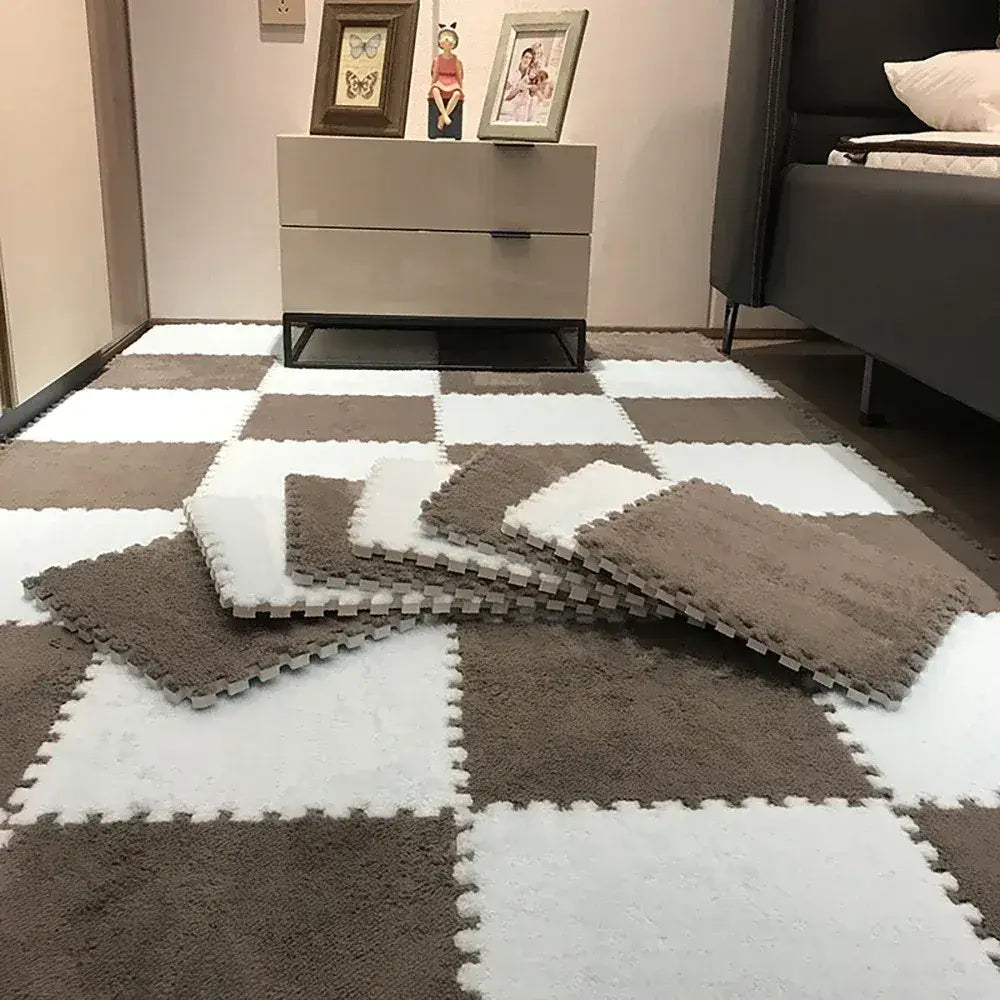 Soft Plush Children’s EVA Foam Puzzle Play Mat – Warm Interlocking Baby Carpet