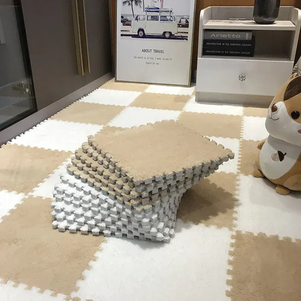 Soft Plush Children’s EVA Foam Puzzle Play Mat – Warm Interlocking Baby Carpet
