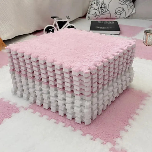 Soft Plush Children’s EVA Foam Puzzle Play Mat – Warm Interlocking Baby Carpet