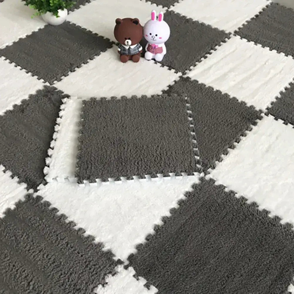 Soft Plush Children’s EVA Foam Puzzle Play Mat – Warm Interlocking Baby Carpet