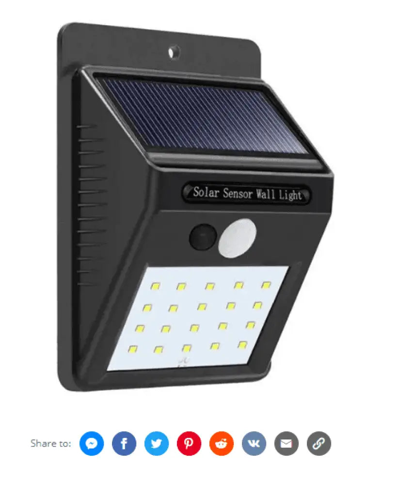 Solar Power 20 LED PIR Motion Sensor Wall Light Waterproof Outdoor.