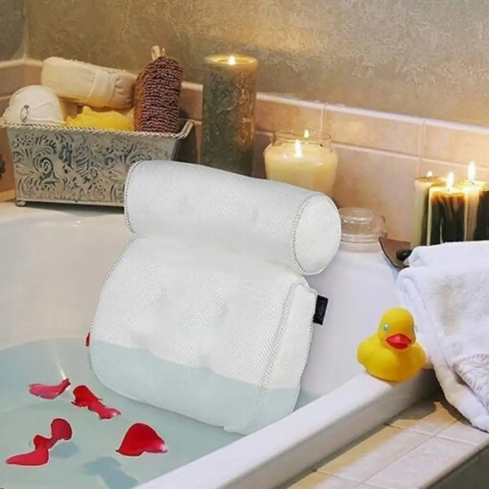 Spa Bathtub Pillow Neck Back Support With Suction Cups