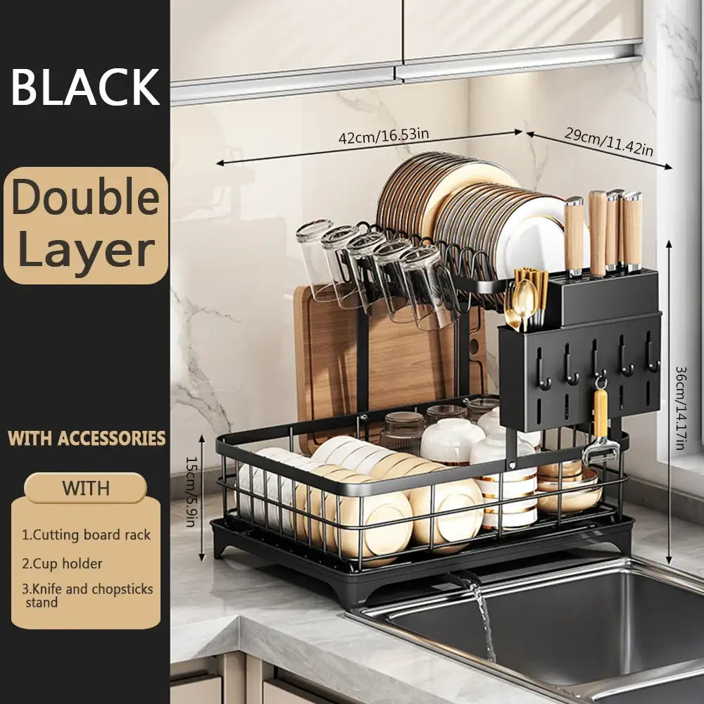 Space-Saving Dish Drying Rack – 1 or 2-Tier