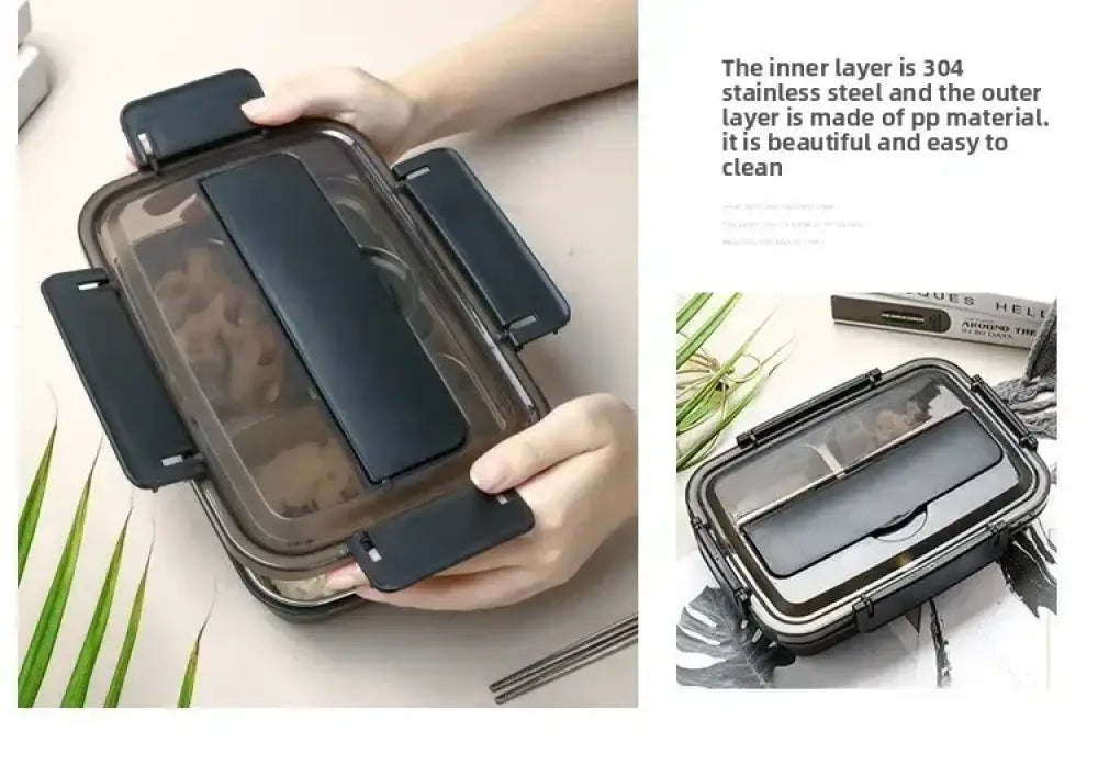 Stainless Steel Bento Lunch Box | Leakproof Sealed Crisper with Lid