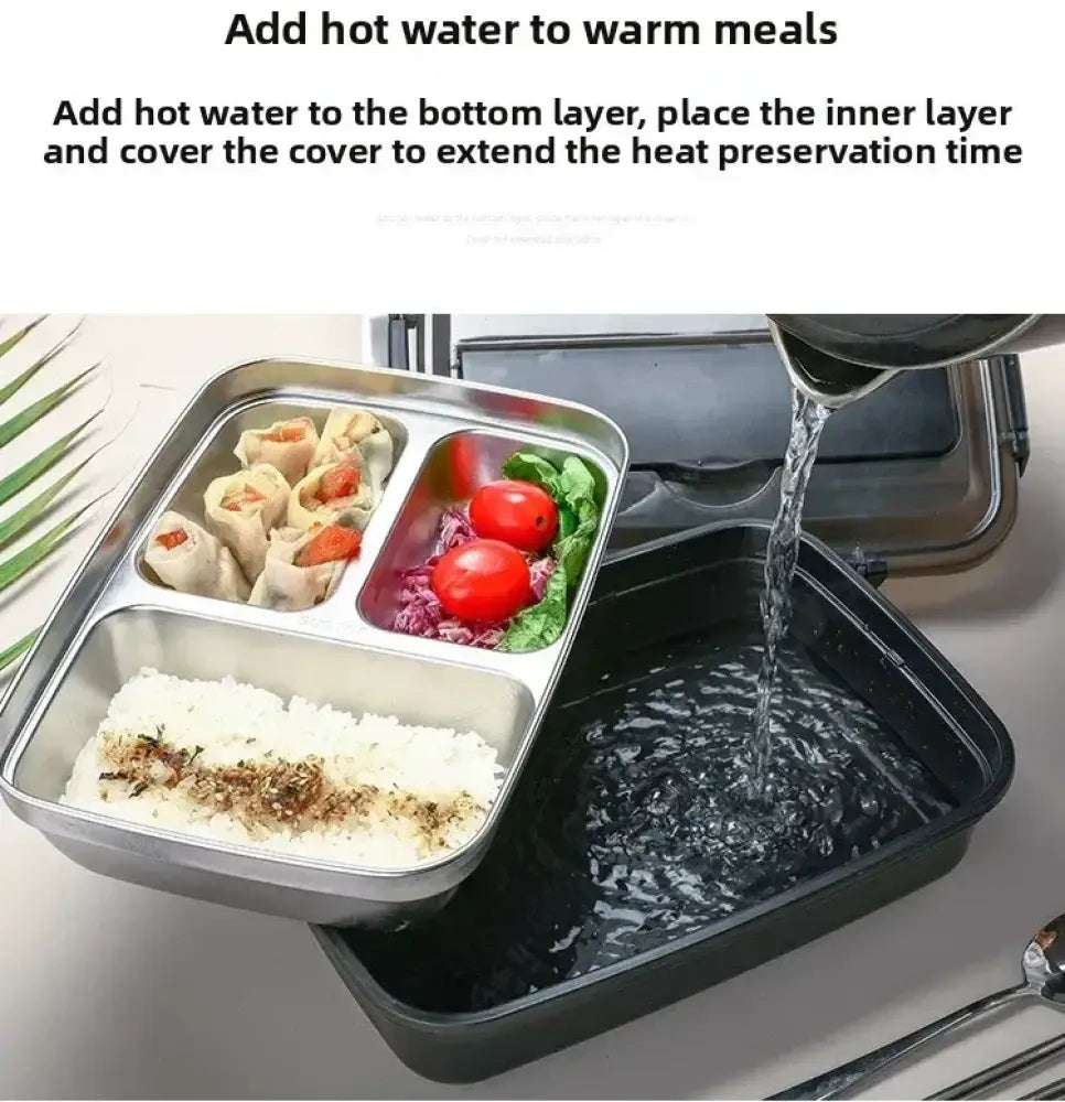 Stainless Steel Bento Lunch Box | Leakproof Sealed Crisper with Lid