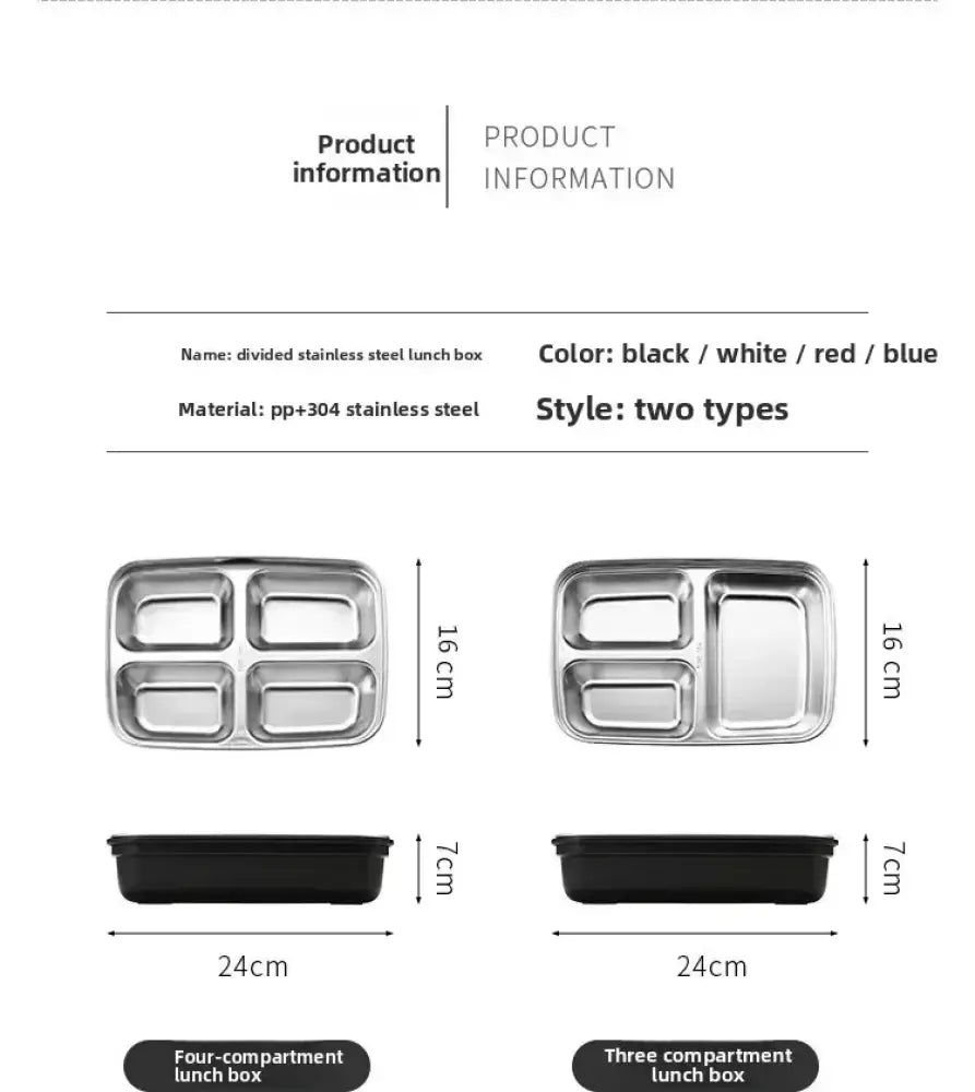 Stainless Steel Bento Lunch Box | Leakproof Sealed Crisper with Lid