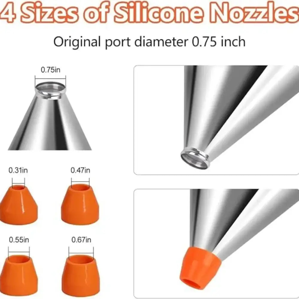 Stainless Steel Pancake Batter Dispenser with 4 Nozzles & Stand – Funnel Cake & Cupcake Maker