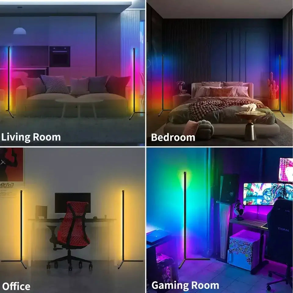Smart Corner Floor Lamp - LED Light with App & Remote Control
