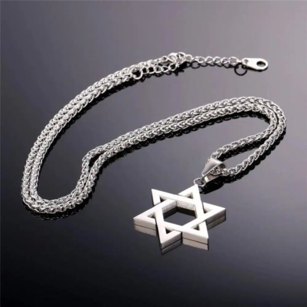 Star of David Twelve Tribes of Israel Pendant Necklace in 10K Gold
