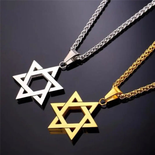 Star of David Twelve Tribes of Israel Pendant Necklace in 10K Gold