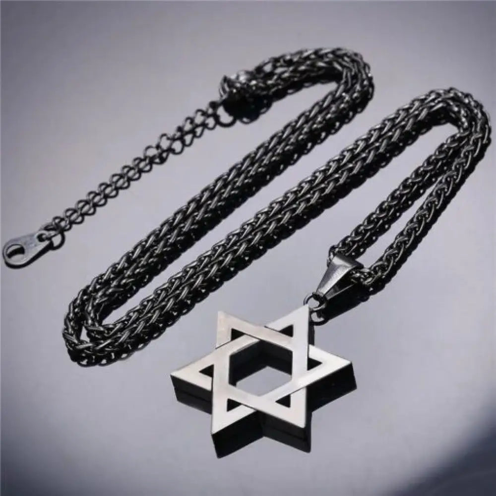 Star of David Twelve Tribes of Israel Pendant Necklace in 10K Gold