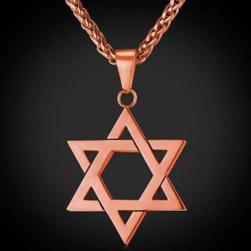 Star of David Twelve Tribes of Israel Pendant Necklace in 10K Gold