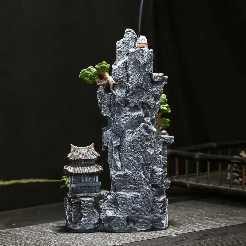 Mountain Waterfall Backflow Incense Burner - Resin Sculpture