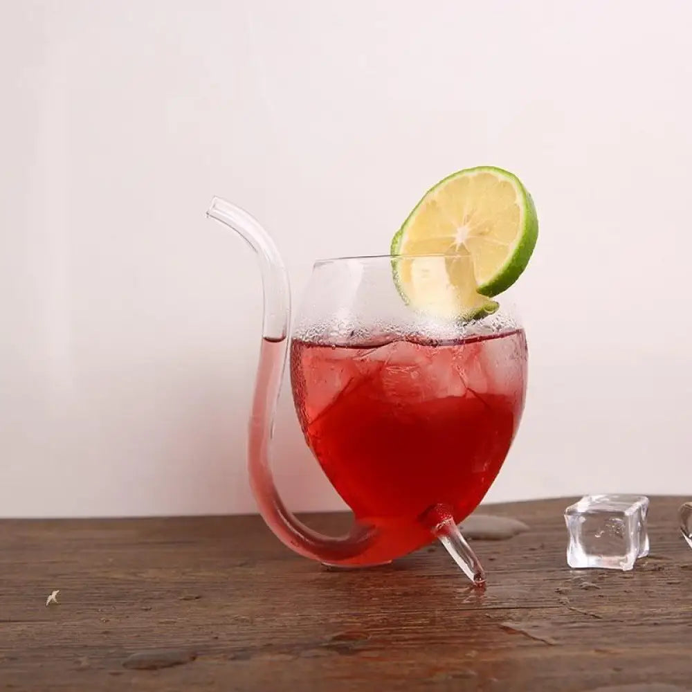 Straw Spout Drinking Glass