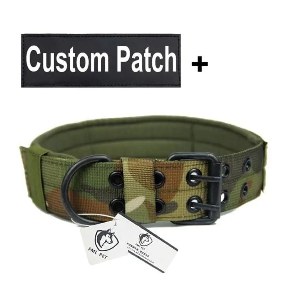 Tactical Dog Collar with Custom Patch