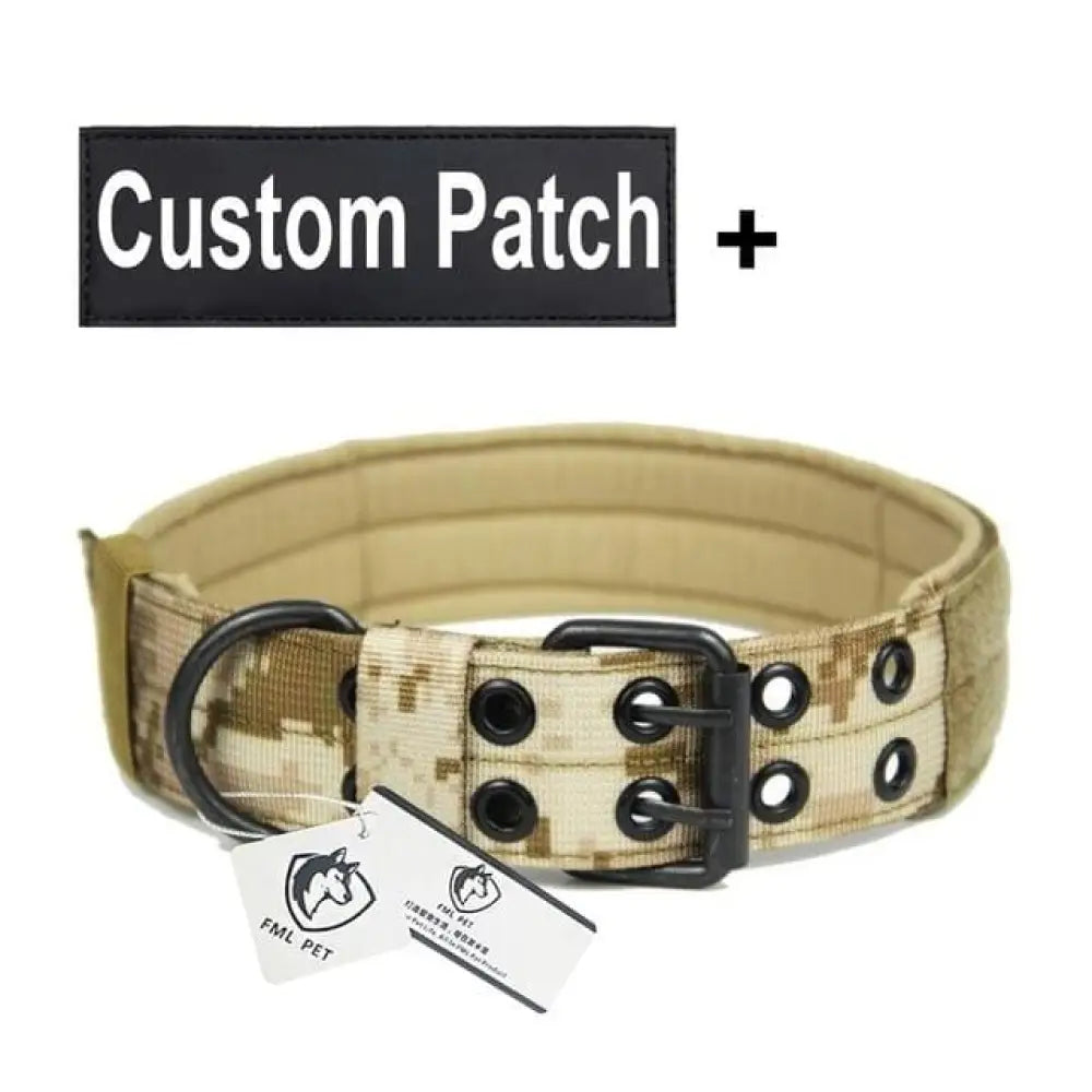 Tactical Dog Collar with Custom Patch