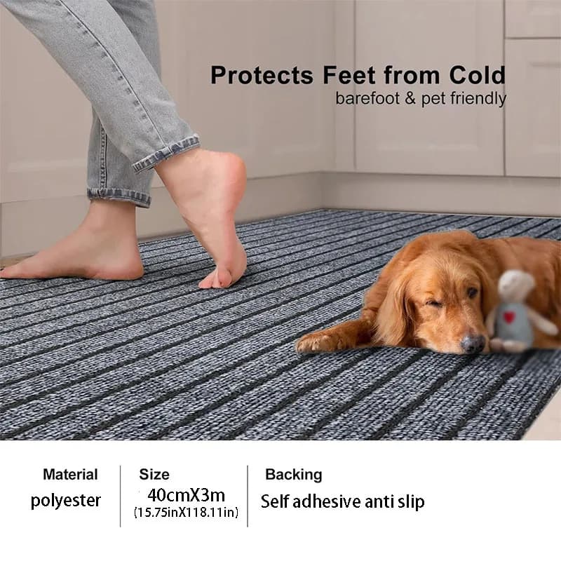DIY Self-Adhesive Striped Carpet Runner