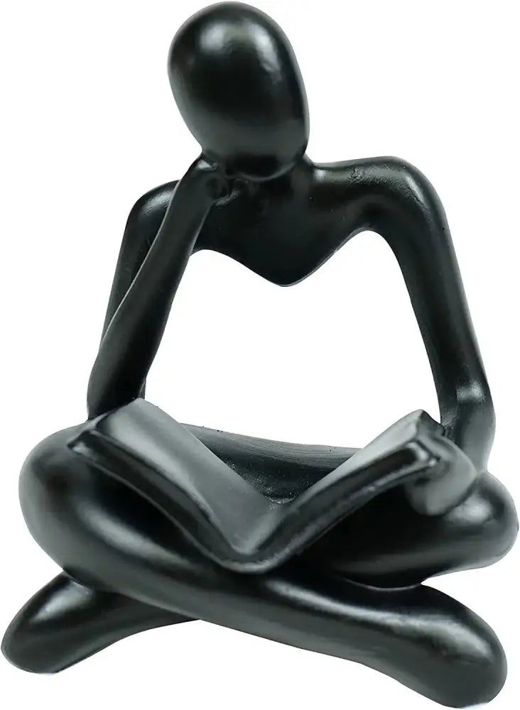 Thinker Reading Book Statue Modern Abstract Sculpture