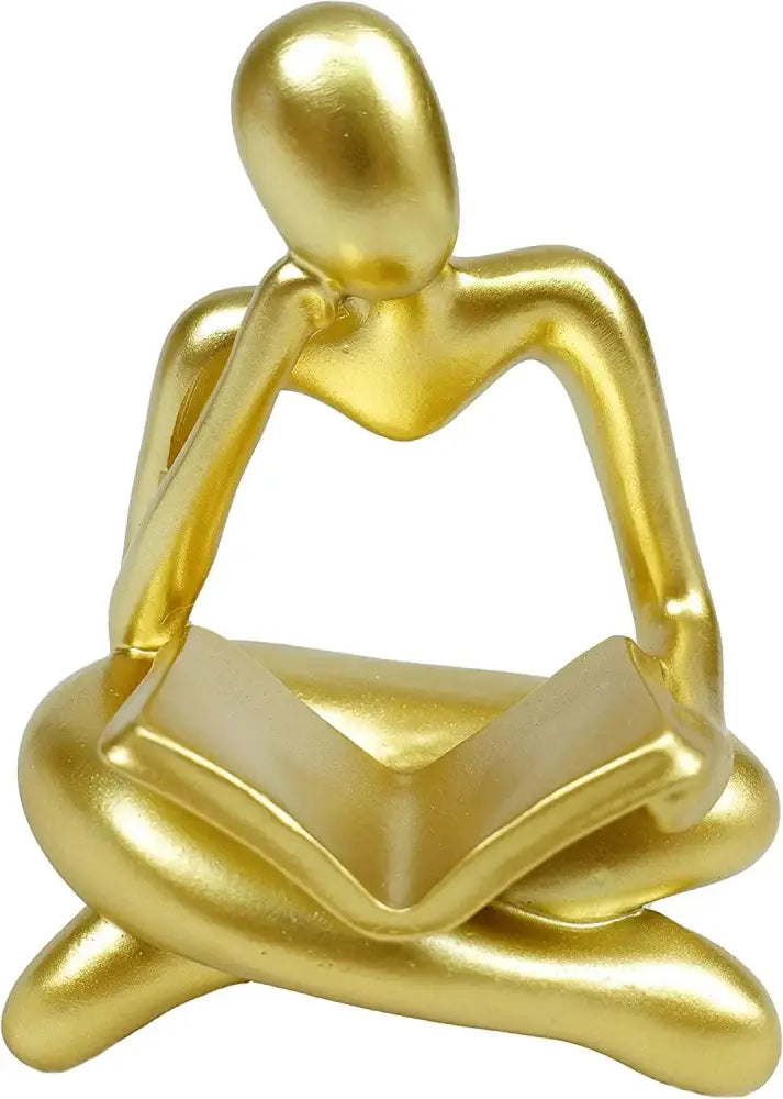 Thinker Reading Book Statue Modern Abstract Sculpture