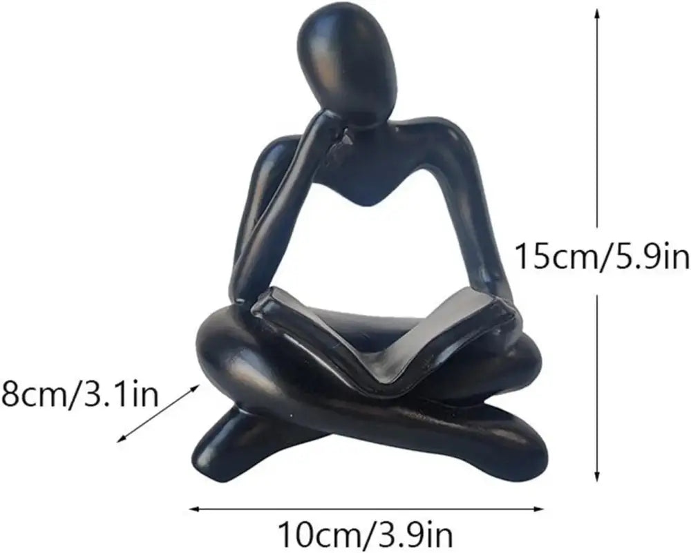 Thinker Reading Book Statue Modern Abstract Sculpture