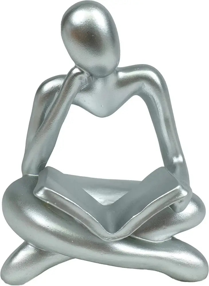 Thinker Reading Book Statue Modern Abstract Sculpture