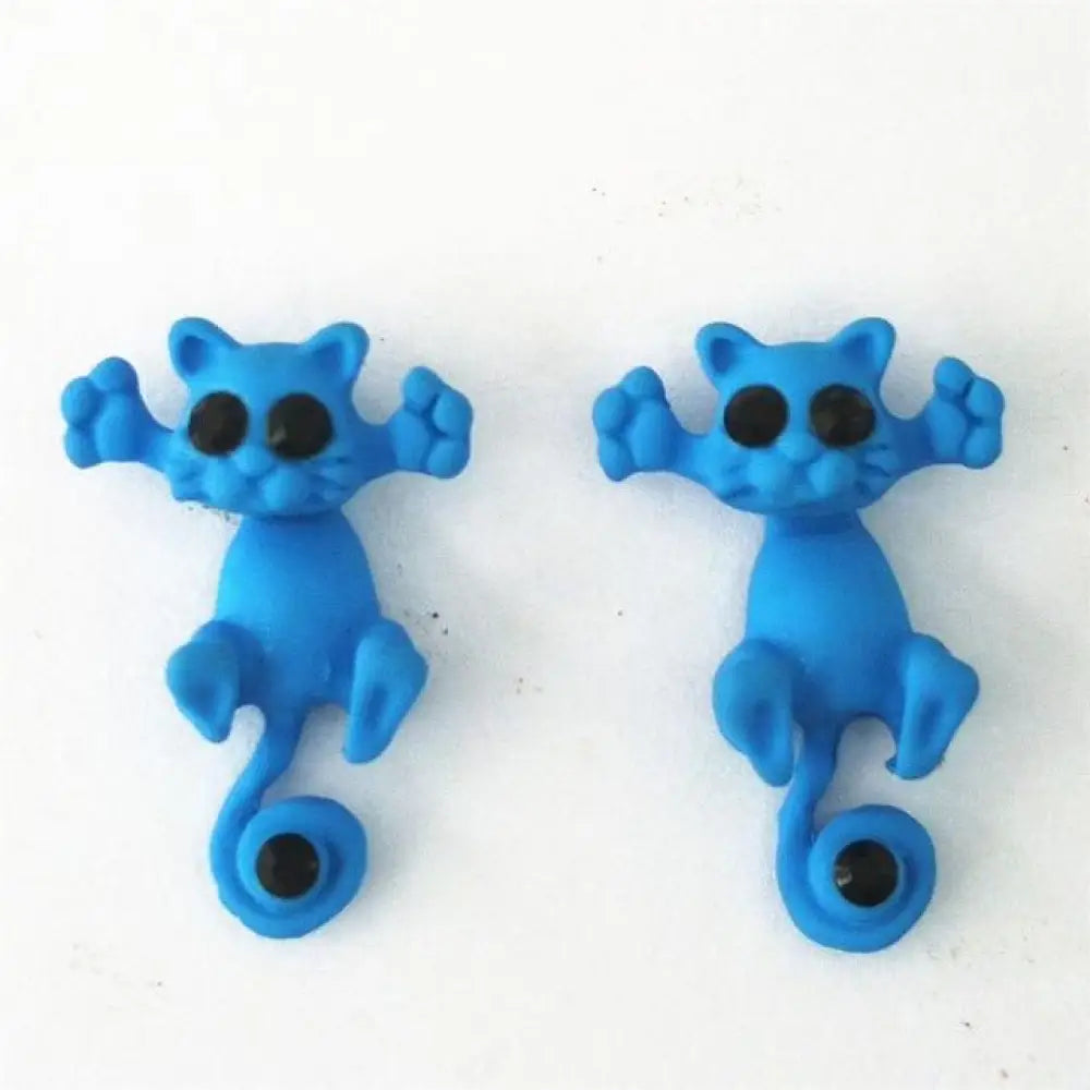 Trap Cat Stud Earrings — Cute Clay Cat Earrings in 8 Colors