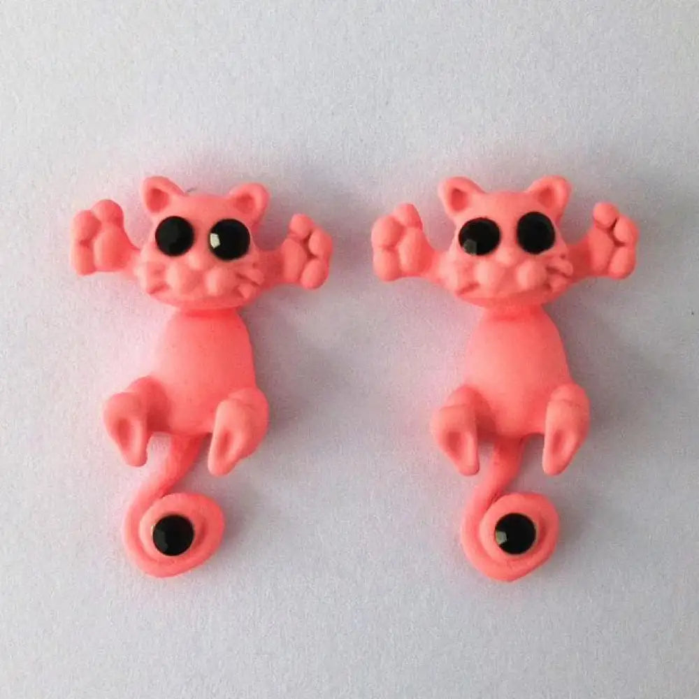 Trap Cat Stud Earrings — Cute Clay Cat Earrings in 8 Colors