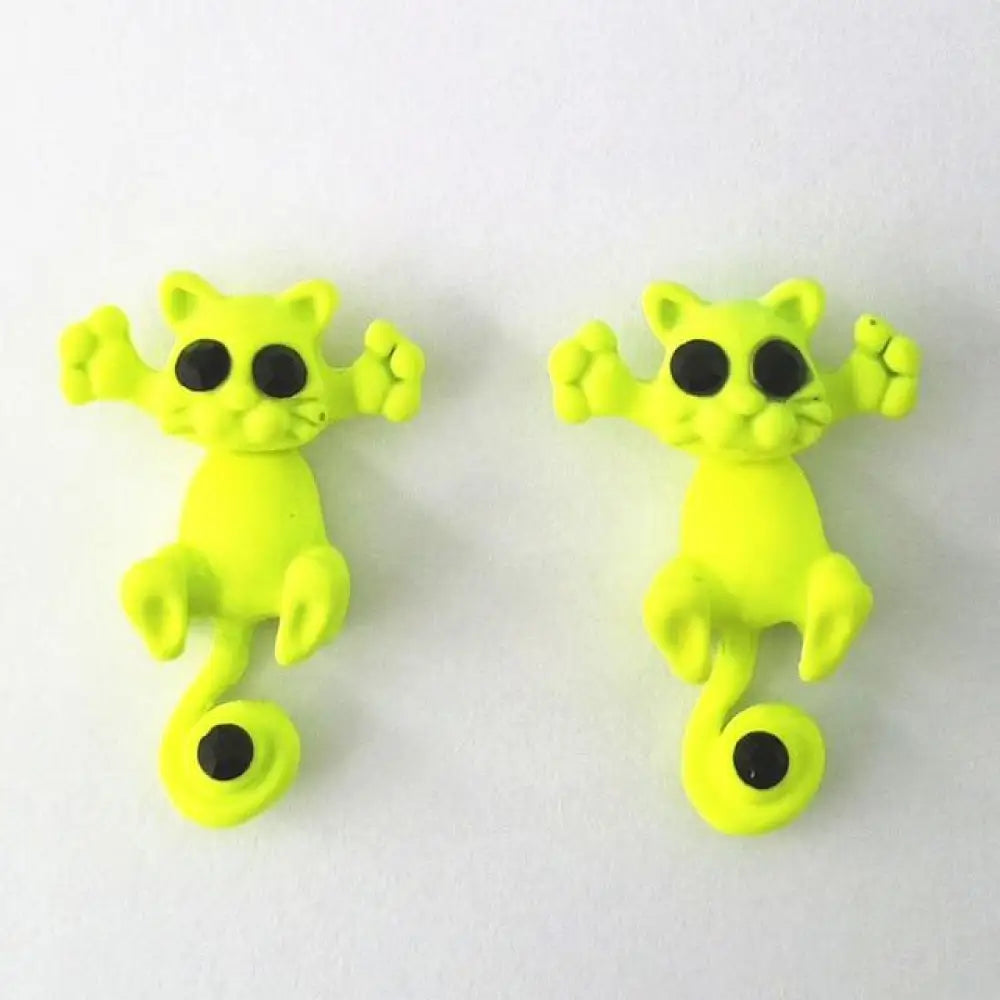 Trap Cat Stud Earrings — Cute Clay Cat Earrings in 8 Colors