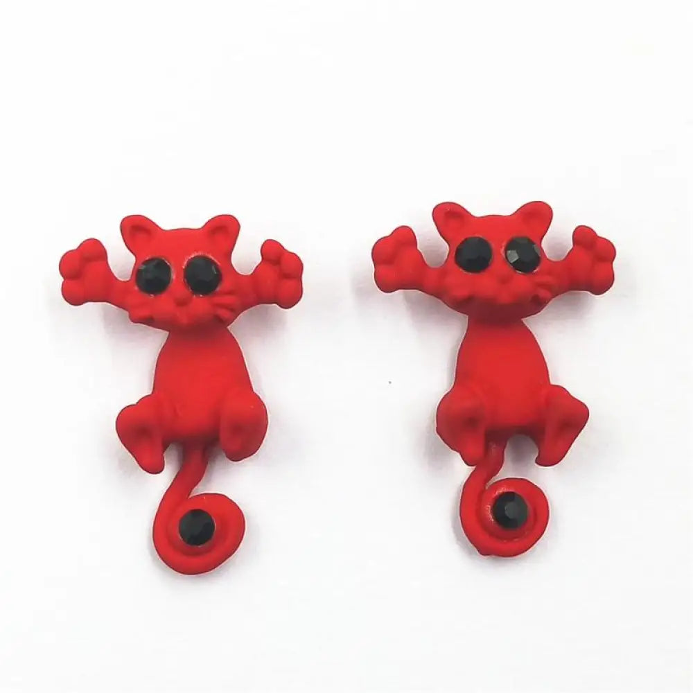 Trap Cat Stud Earrings — Cute Clay Cat Earrings in 8 Colors