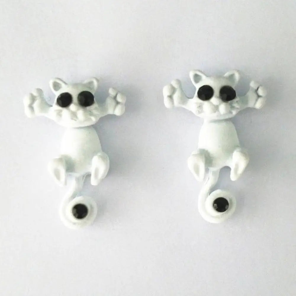 Trap Cat Stud Earrings — Cute Clay Cat Earrings in 8 Colors