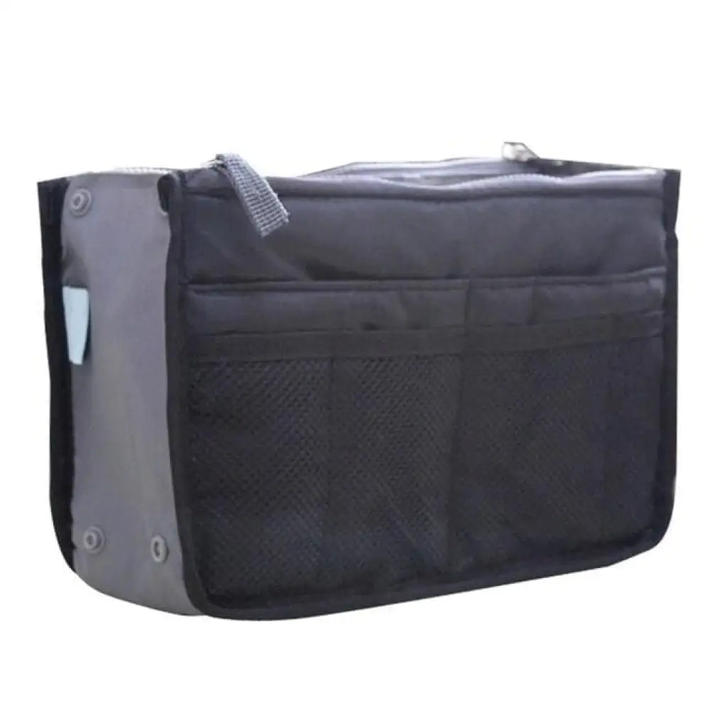 Handbag Organizer Insert — 13-Pocket Expandable Nylon Liner for Purses & Totes