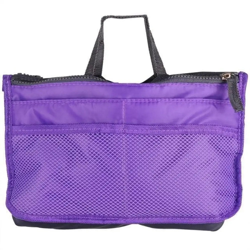 Handbag Organizer Insert — 13-Pocket Expandable Nylon Liner for Purses & Totes