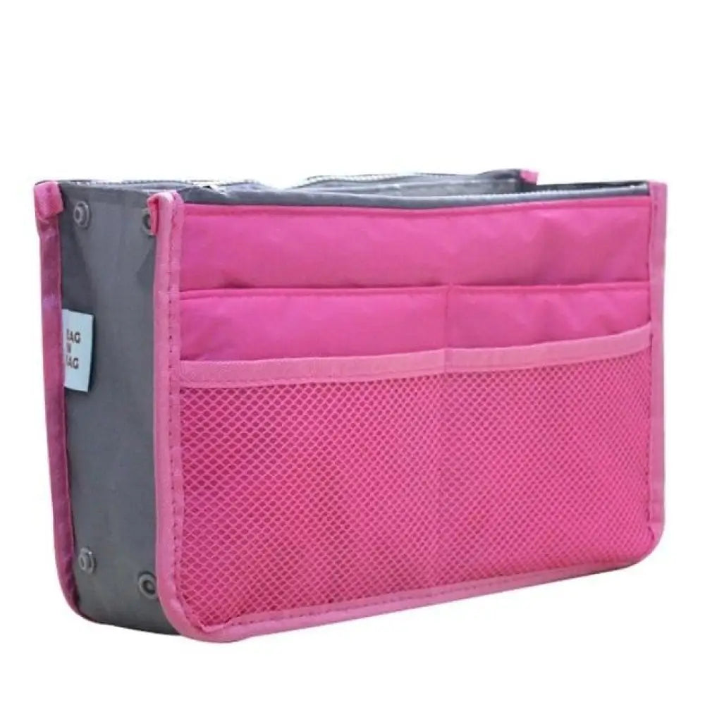 Handbag Organizer Insert — 13-Pocket Expandable Nylon Liner for Purses & Totes