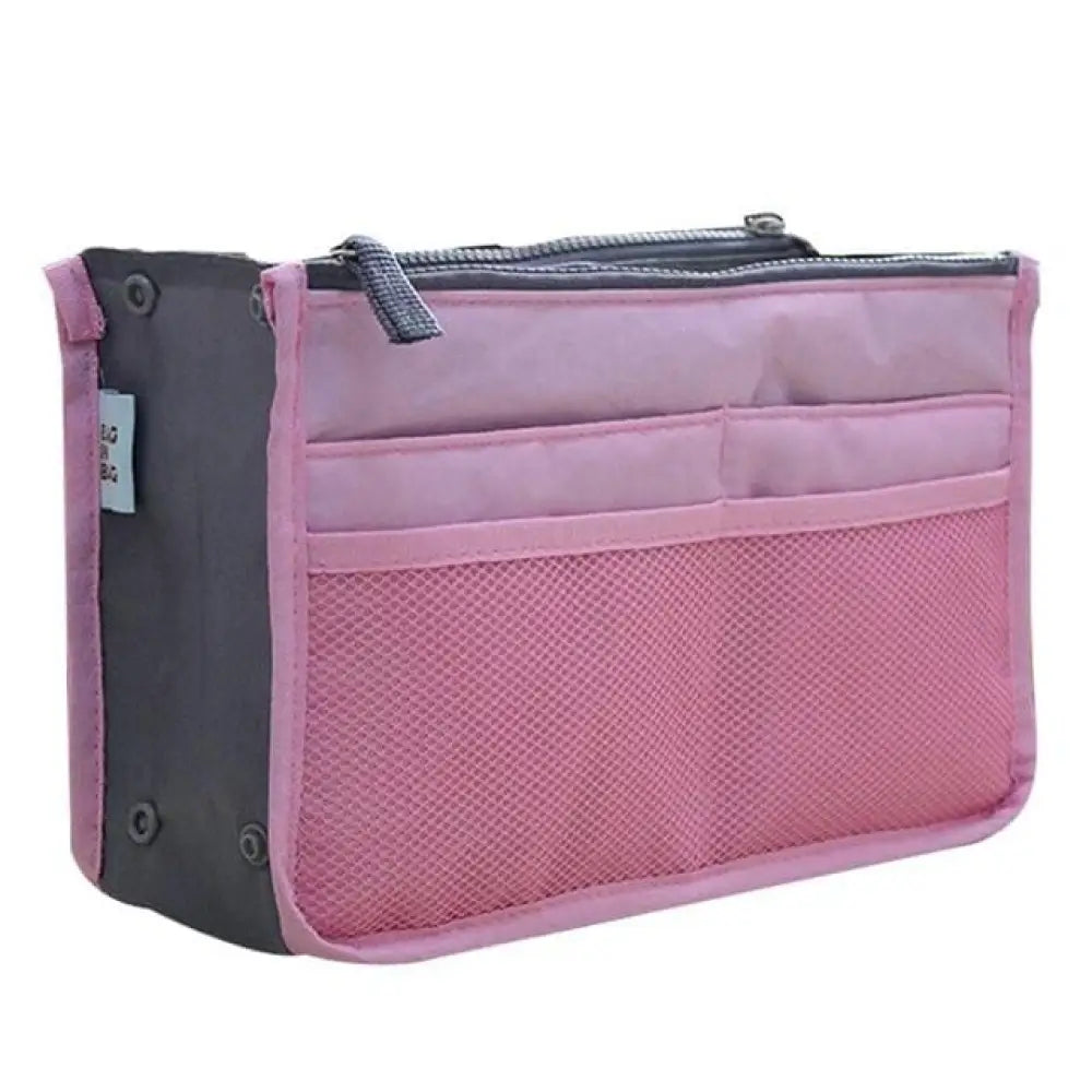 Handbag Organizer Insert — 13-Pocket Expandable Nylon Liner for Purses & Totes