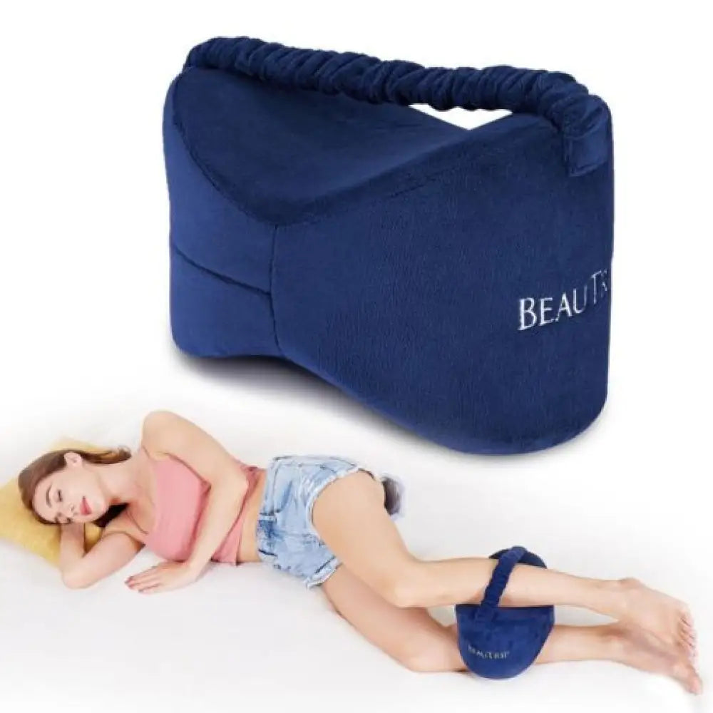 Memory Foam Knee Pillow — Ergonomic Side Sleeper Support for Sciatica & Back Pain