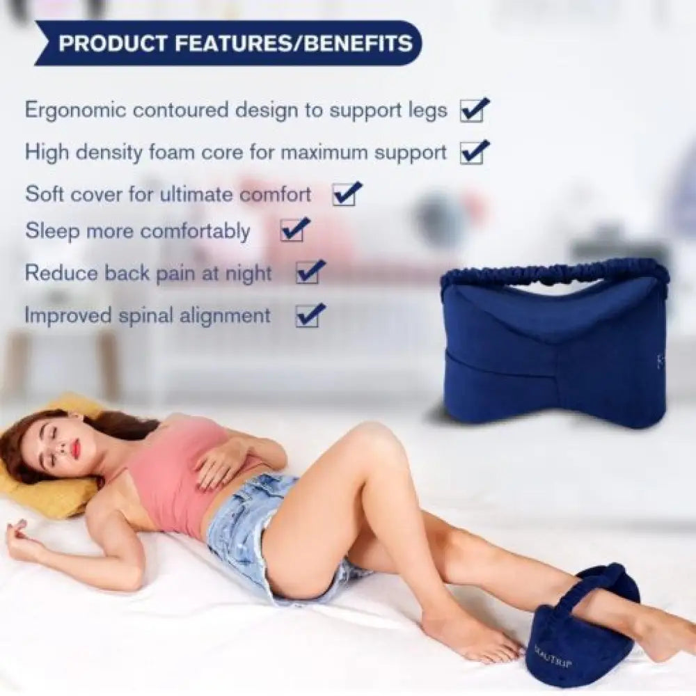 Memory Foam Knee Pillow — Ergonomic Side Sleeper Support for Sciatica & Back Pain