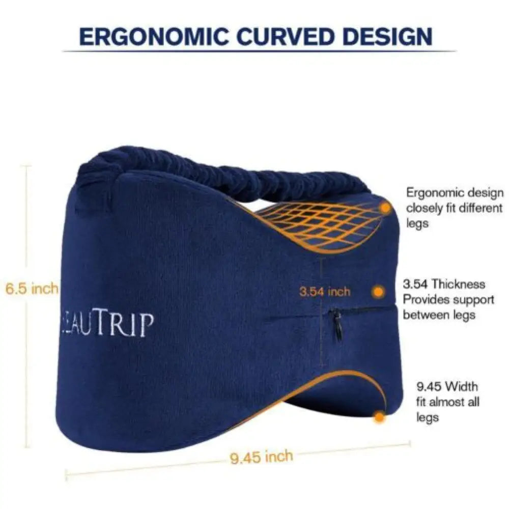 Memory Foam Knee Pillow — Ergonomic Side Sleeper Support for Sciatica & Back Pain