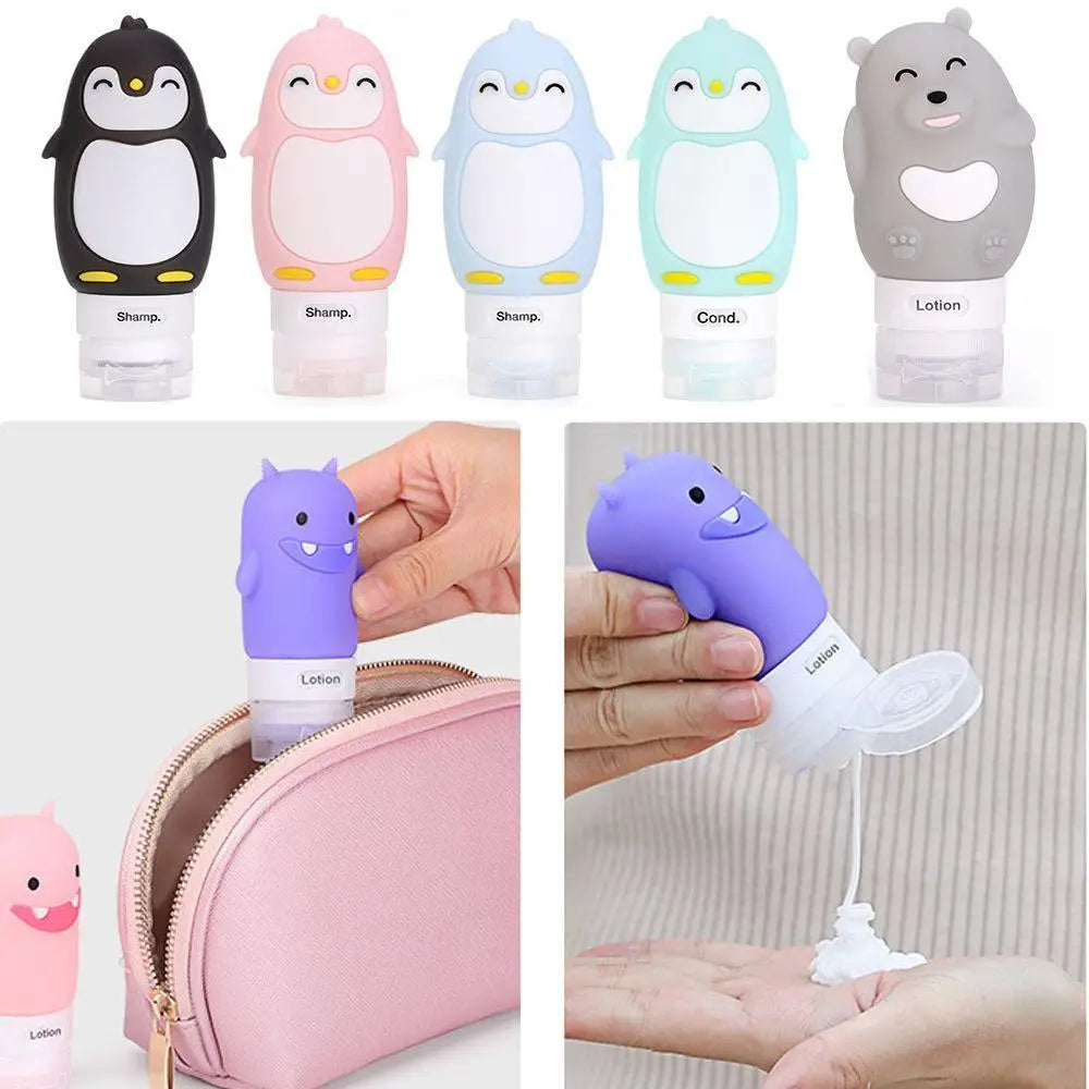 Penguin Travel Squeeze Bottles — Cute Silicone TSA-Approved Refillable Containers