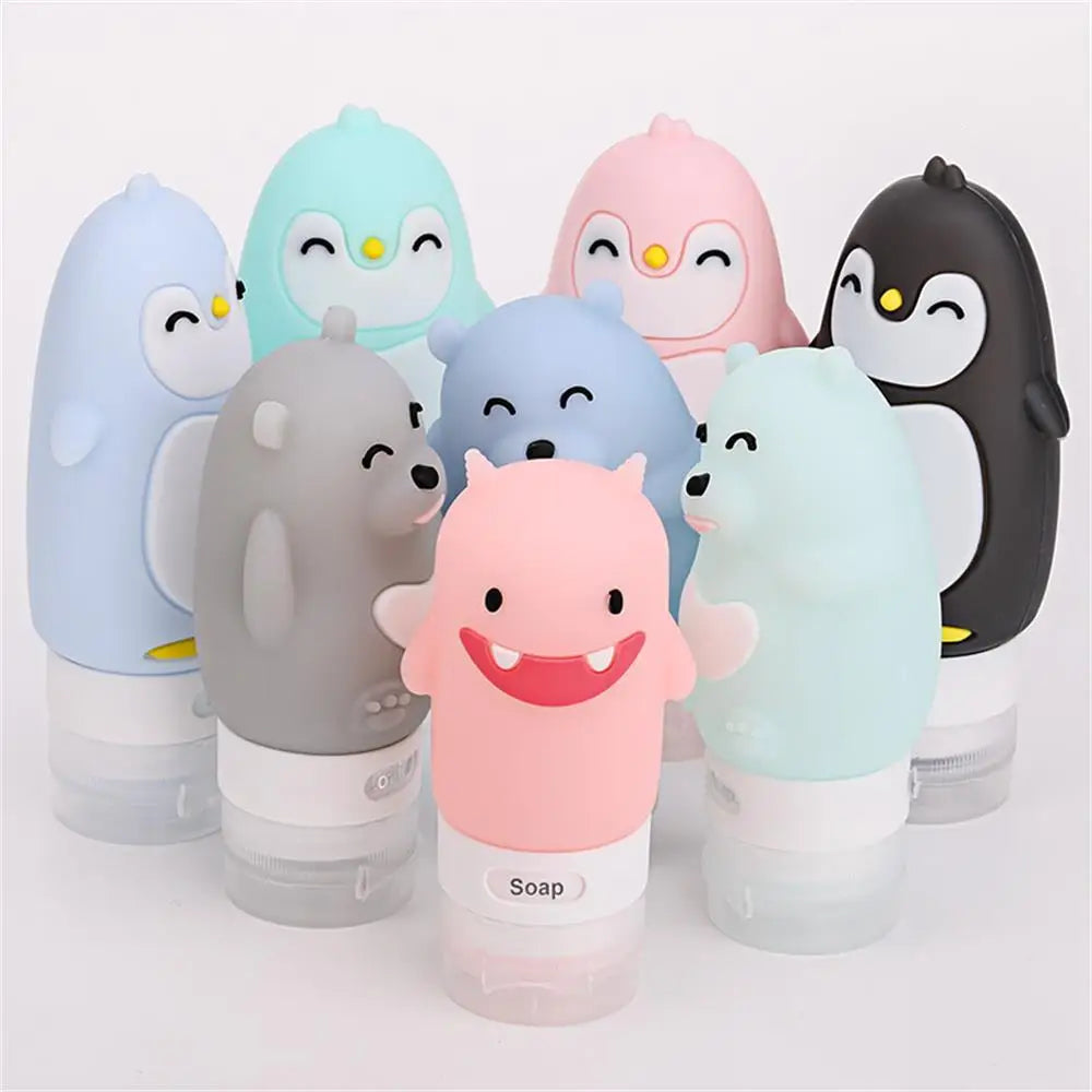 Penguin Travel Squeeze Bottles — Cute Silicone TSA-Approved Refillable Containers