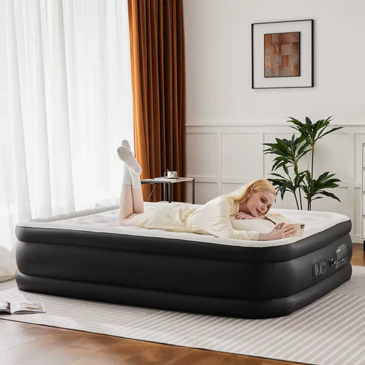 Twin Size Air Mattress Blow Up Double Height Non-Slip Air Bed